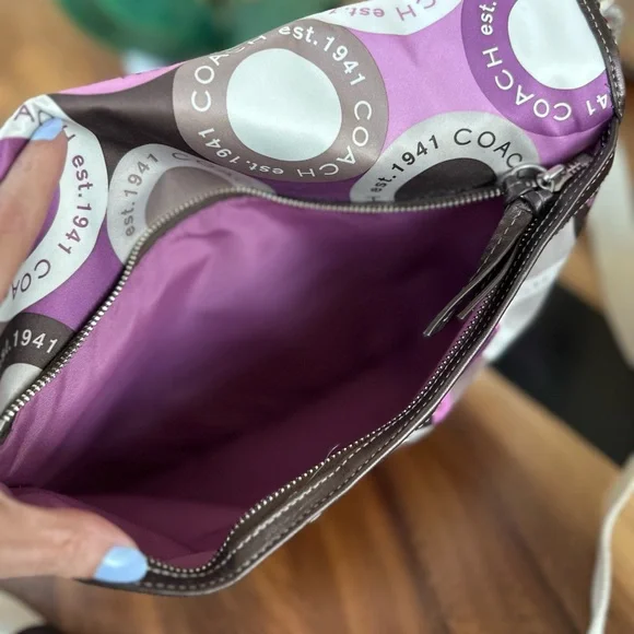 Vintage Coach Purple Signature Messenger or Diaper Bag EUC - Picture 9 of 12